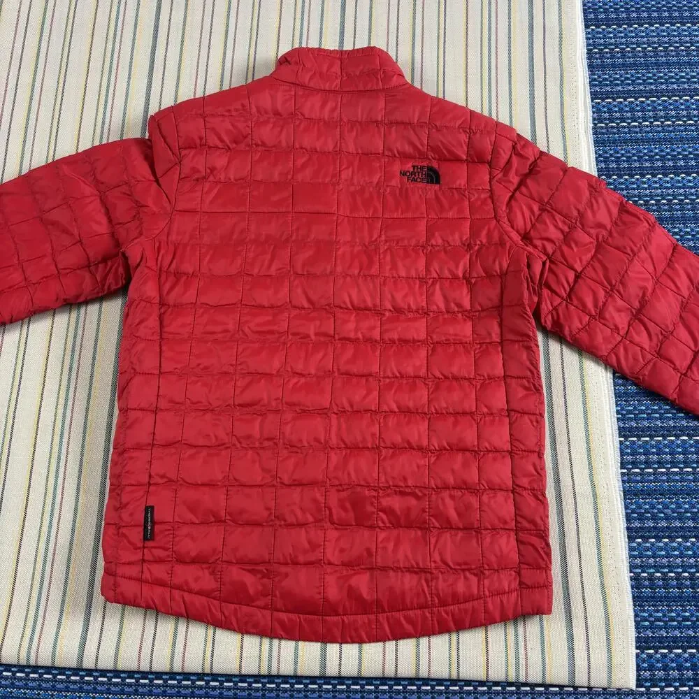 The North Face Jacket Boys Medium 10/12 Red ThermoBall Puffer Full Zip Warm